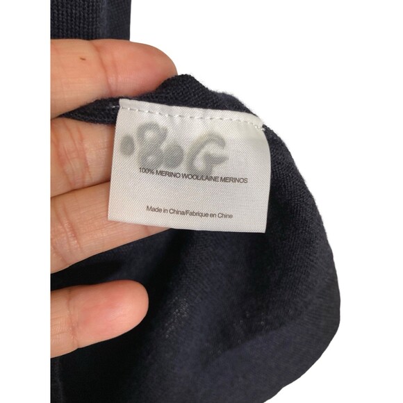 Tory Burch Blue Sweater Womens Size S Short Sleeve Merino Wool Back Zip - Picture 11 of 13